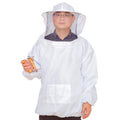 White Fencing and Round Veil Bee Jacket Ventilated Beekeeping Clothes Suit for Protecting