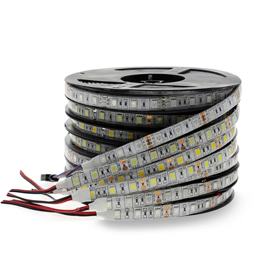 12V 24V LED Strip 5050SMD 60LEDs/m Flexible LED Light Strip 5m/Roll White Red Blue Pink Green Waterproof Led Lights Stripe