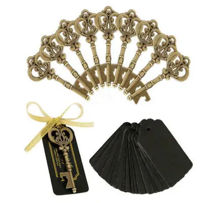 Customized Key Bottle Opener with Tags Zinc Alloy Beer Open Wedding Gift Kitchen Tool Accessories Special Events Party