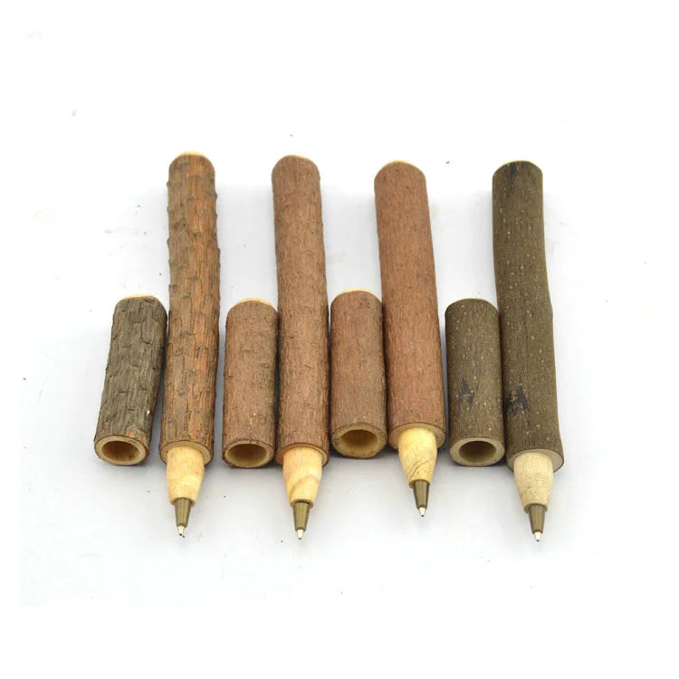 Natural Personalized Rustic Twig Real Wooden Tree Branch Ballpoint Pen with Cap