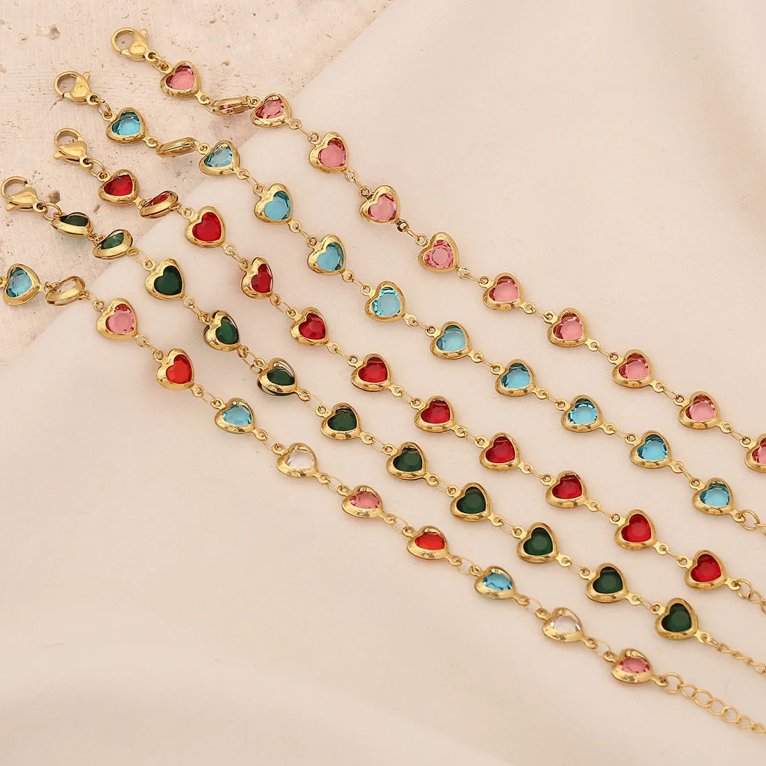 Wholesale Stainless Steel Chain Bracelet Fashion Gold Love Heart Bracelet Bangle