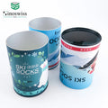 Eco Friendly Recyclable Craft Paper Reusable Round Cylinder T-Shirt Paper Can Packaging Box with Stamping