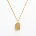 Fenny 18K Gold Plated Fashion Chocolate Zirconia Pave Pendant Basic Chain Necklace Stainless Steel Jewelry Wholesale