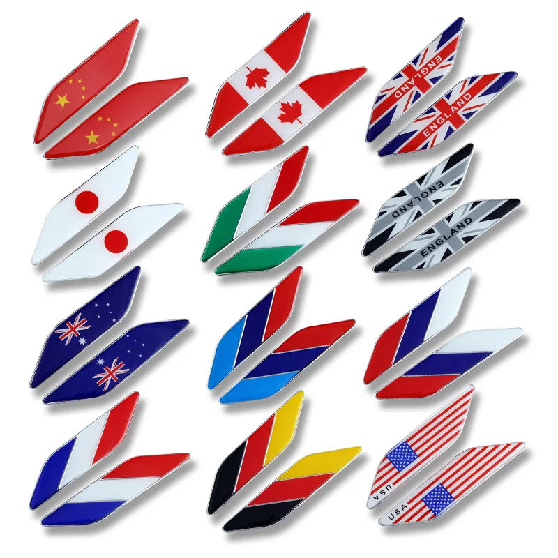 Wholesale Flags Car Emblem Badges Custom Hard Enamel Car Emblem Self Adhesive Metal Sticker