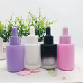 High Quality 30ml Serum Cosmetic Packaging Multi Color Flat Shoulder Empty Repair Essential Oil Glass Dropper Bottle