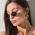 Custom Logo Fashion Classic Cute Retro Candy Color Ocean Lens UV400 Sun Glasses Rectangle Square Metal Frame Sunglasses