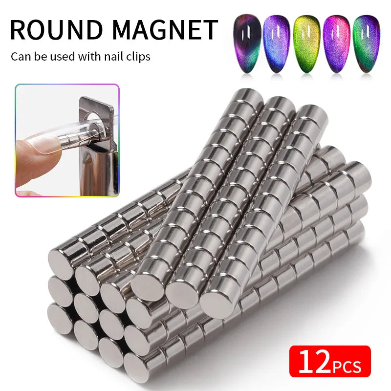 Hot Sale 12pcs/bag Round Shape Strong Nail Tips Cutter DIY Manicure Tool Nail Art Magnets