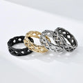 New Design Trendy Style 316L Stainless Steel Hollow Out Titanium Steel Ring Women Men JZ677