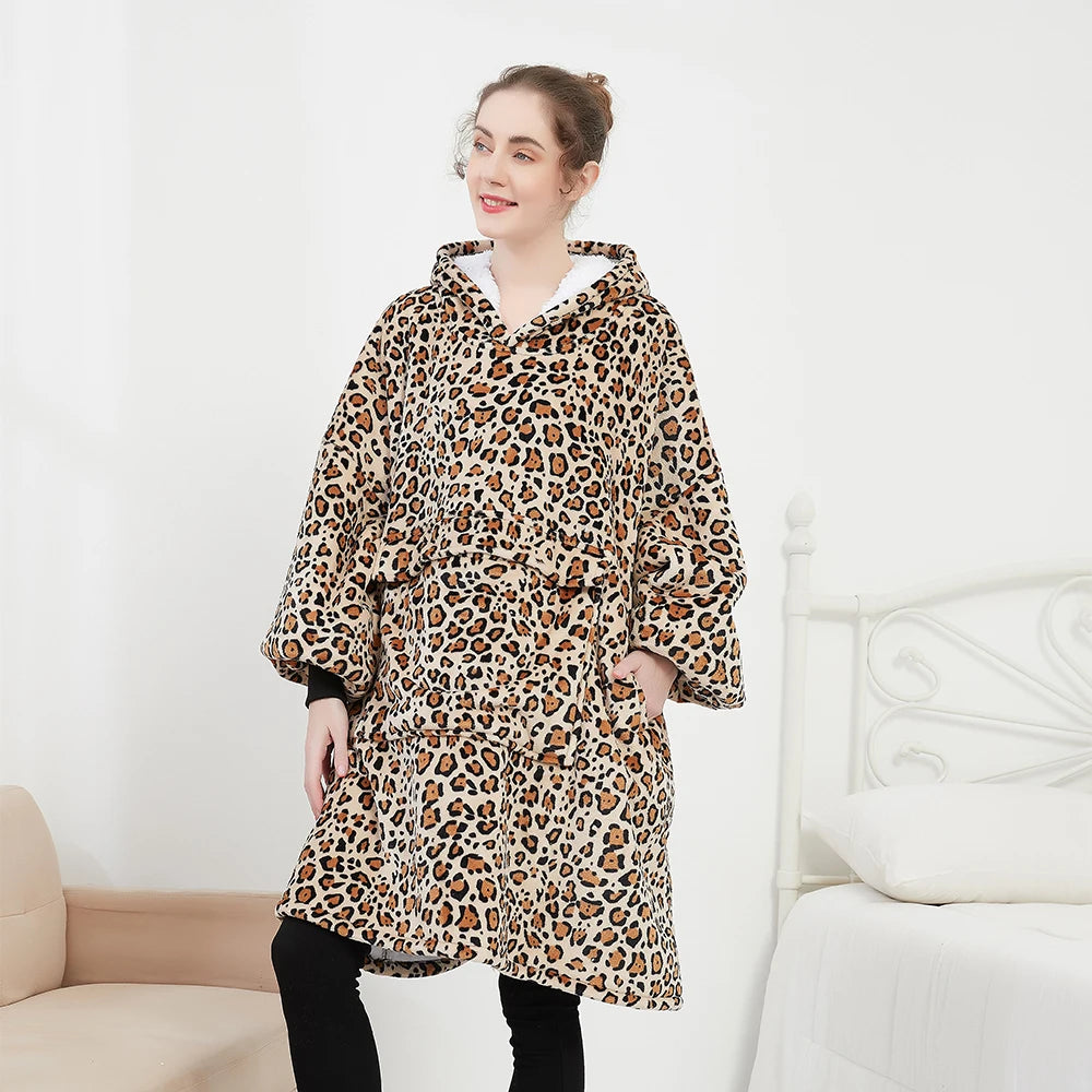 Free Sample Free Design Hoodie Blanket Oversize Long Blanket Hoodie Ultra Plush Blanket Hoodie Wholesale