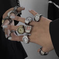 HipHop Retro Quartz Ring Watch Silver Gold Fashion Accessories Elastic Watchband Mini Watch Ring for Women Men