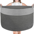 Storage BasketsCotton Rope BasketExtra Large Blanket Basket Living RoomSoft Rope Basket for Toys