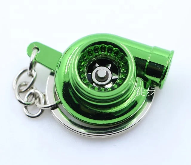 Turbo Keychain Spinning Anodized Plated Brilliant Metalliac Color Turbocharger Key Chain Ring Keyring Keyfob Keytags