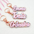 Customized Name Metal Keychain with Colorful Acrylic