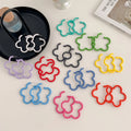 Korean Hot Selling Simple Frosted Ornaments Fashion Small Fresh Sweet Candy Color Flower Ornaments Acrylic Hoop Earrings