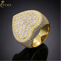Factory Wholesale Luxury Hip Hop Jewelry 925 Sterling Silver Emerald Cut VVS Moissanite Diamond Baguette Heart Ring