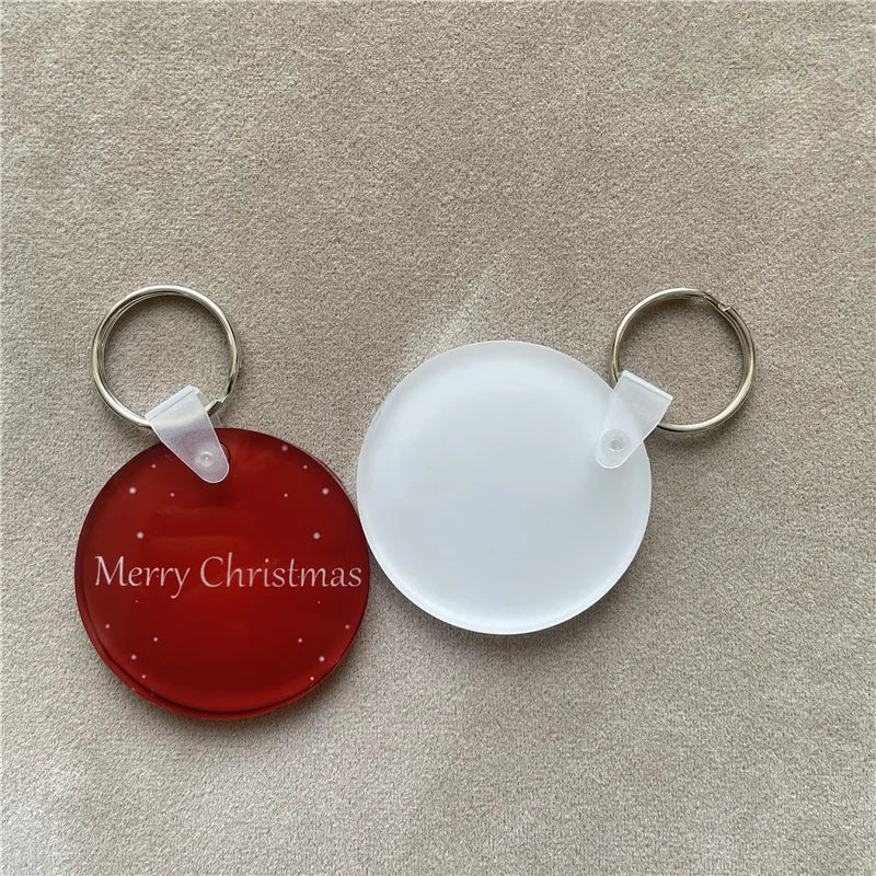 MDFSUB Diy Printing 4mm Thick Circle Sublimation Acrylic Keychain Blanks Custom 50x50mm Round Sublimation Acrylic Keychains