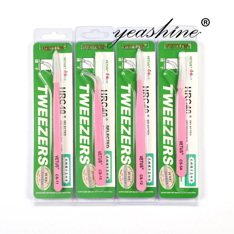 CS-5A CS-11 CS-12 CS-15 VETUS Rose Gold Eyelash Good Eyebrow Private Label Extension Tweezers