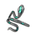 BOCAI Vintage Open S925 Silver Snake Ring Year of the Snake Gift for Men and Women Zircon Jewelry for Anniversary