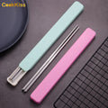 Manufacturer Custom Japanese Reusable Printing Stainless Steel Travel Chopsticks With Box