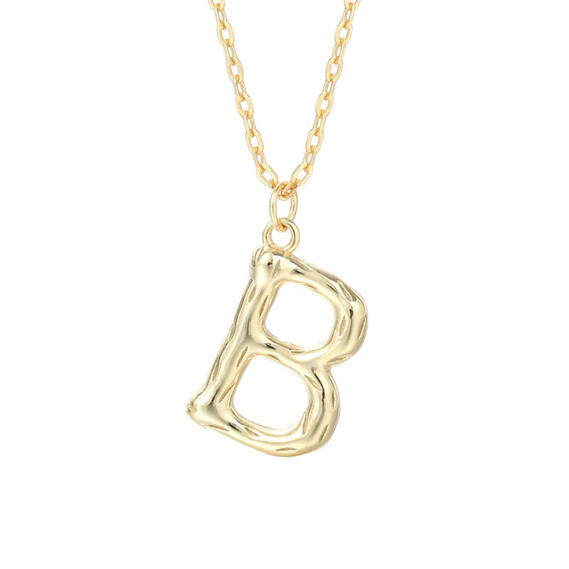 Wholesale Alloy Customized Initial Letter Pendant  Stainless Steel Necklace