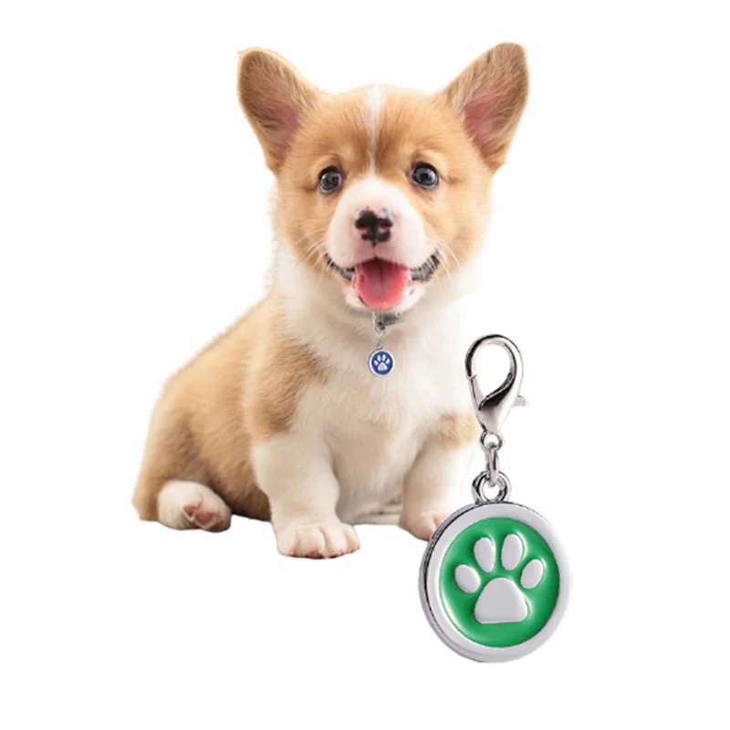 Cute Glitter Dog Tag Paw Print Pet Tag Laser Etched Personalized Dog Paw Pet Tag Dog Pendant