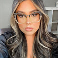 2022 New Fashion Oversized Optical Eyeglasses Frame for Computer Games Luxury Trendy Cat Eye Women Blue Light Filter Glasses