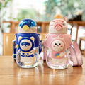 High-Capacity Space Capsule Children's Creative Straw Plastic Water Cup Large Colorful Value Drinkware Wholesale Stock Available