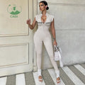 Custom Logo One Piece Jumpsuit Women 2023 Zipper Sleeveless Yoga Rompers Women Jumpsuit Ropa De Mujer