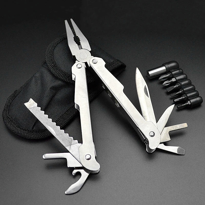 Hot Selling OEM 12 in 1 Stainless Steel Blade Camping Survival Multi Tools Pliers with Screwdriver