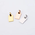 Wholesale Customized Engraved Stainless Steel Square Dog  Minimalist Rectangle Necklace Pendants