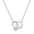 Luxury New Design Cz Cubic Zirconia Jewelry S925 Sterling Silver Necklace Double Ring Pendant Necklace For Women Valentine'S Day