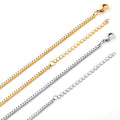 Popular Mixed Color Men Women Fashion Waterproof Clasp Charm Stainless Steel Jewelry 18K Gold Plated Chain Necklace