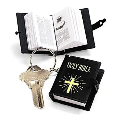 Wholesale Mini Religious Cute English Christian Keyring Mini Holy Bible Book Chains Keychain