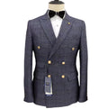EU Size Plaid Double Breasted Two-Piece Men'S Suit Formal Wedding Suit Professional Mens Suits