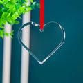 Cheap 3inch Optical Crystal Glass Christmas Decoration Ornaments Blank Heart Flat Glass Stock Christmas Tree Ornaments for Sale