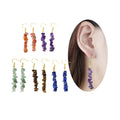 Wholesale Natural Crystal Gravels Tassel Earring Healing Amethyst Chips Hook Eardrop Jewelry Gift