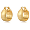 Vintage Party Fashion Brass Electroplated Gold and Silver Matte Brushed Hoop Earrings Unisex Jewelry Factory Wholesale