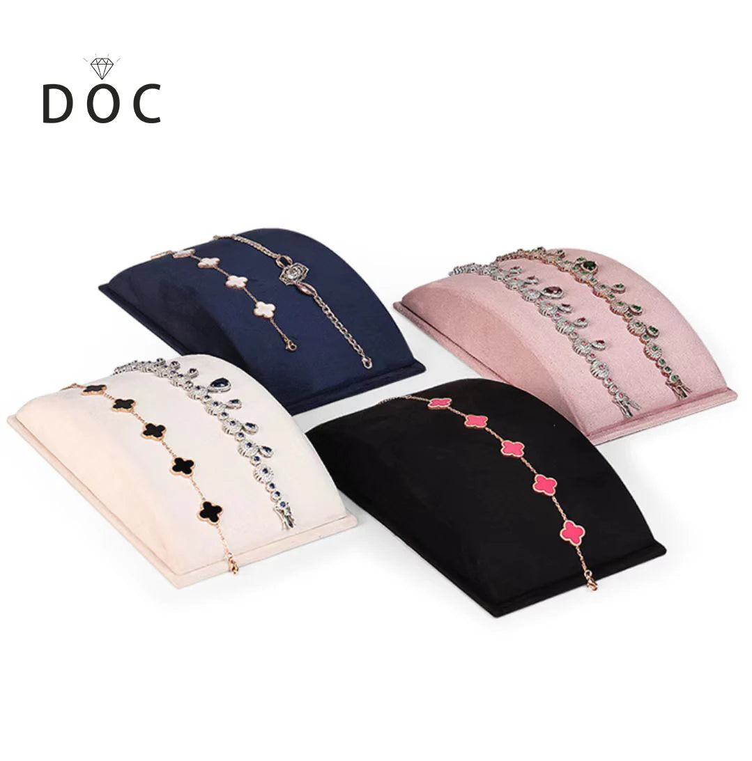 DOC Wholesale Cheap Necklace Bracelet Display Stand Holder Wholesale Gray Coffee Velvet Jewelry Display Trays