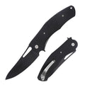Custom Titanium Coated G10 Handle Folding Tactical Pocket Knife Outdoor Survival Combat Application Push Button Style Nylon OEM