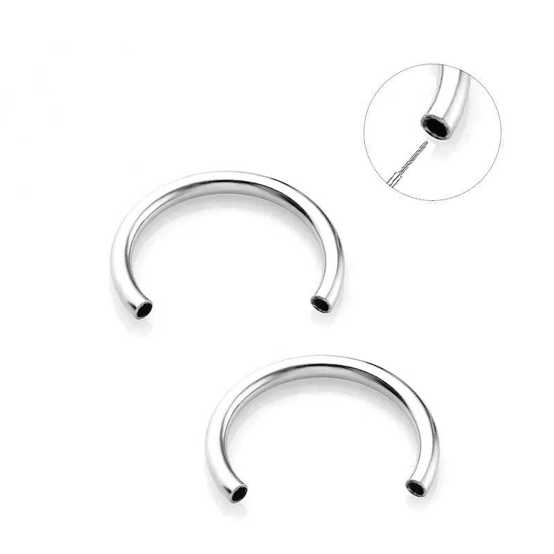 2025 Top Fashion Wholesale Titanium F136 Earrings Horseshoe Septum Ring Gold Plated Body Jewelry with Lip Pattern for Wedding