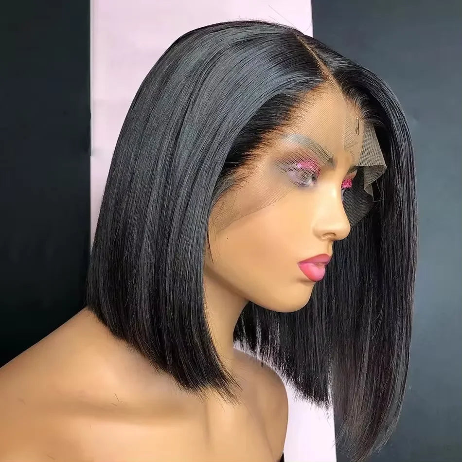 Ready to Ship Wholesale Indian 100% Human Hair Braided Frontal Glueles bob 360 Vendor hd Full Lace Wigs for Women