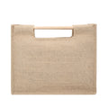 New Style Wooden Handle Jute Bag Blank Natural Jute Shopping Bag Factory OEM Burlap Carry Tote Bag for Gift