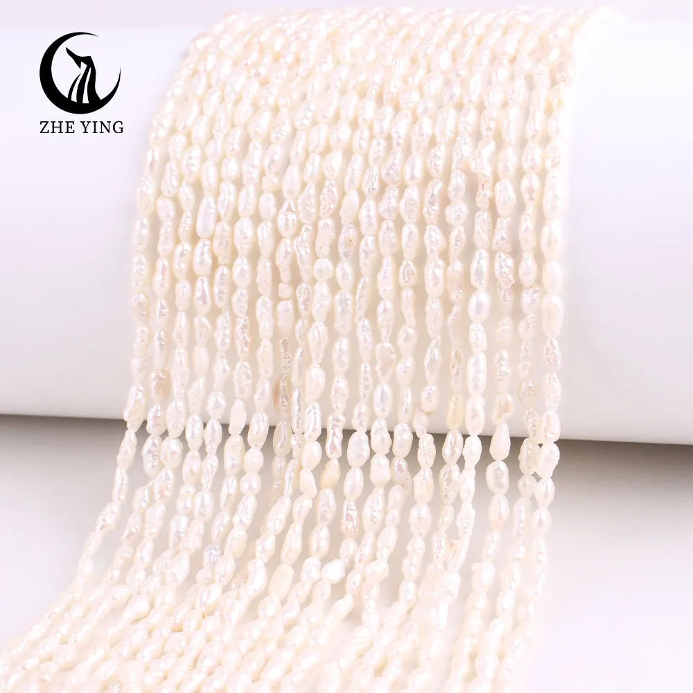 Wholesale 2-3mm A+ Rice Shape Cultured Freshwater Pearls Loose Pearls for Jewelry Making Bracelet Necklace Natural Pearl Beads