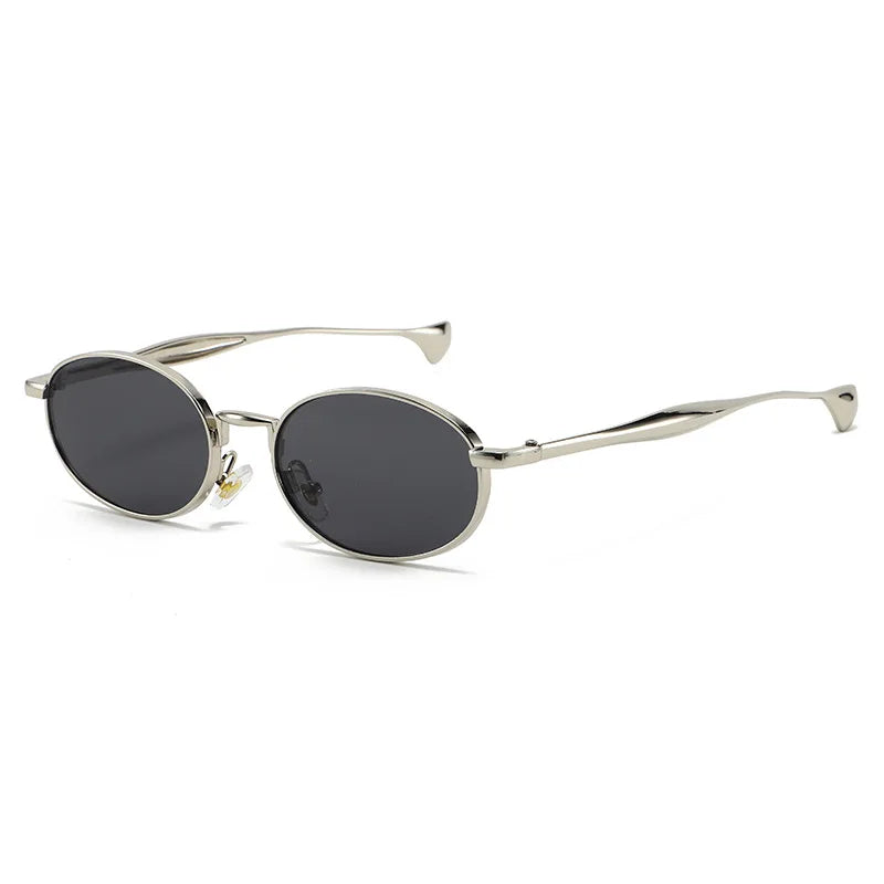 2026Retro Vintage Round Metal Shades Pilot Sport Style Shades Unisex Men Driving Alloy Outdoor Gold Frame Punk Oval Sunglasses