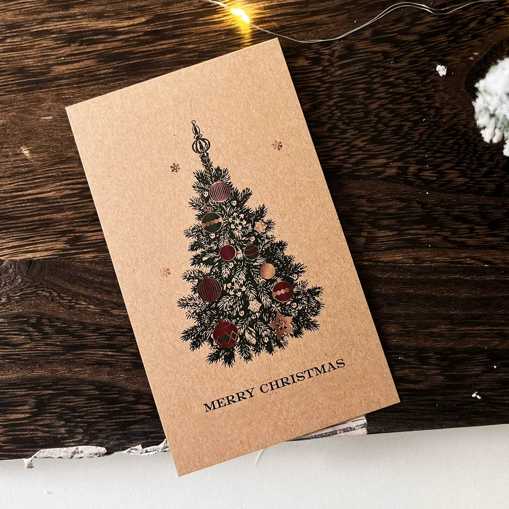 Kraft Paper Thank You Cards Greeting Cards Business Store Gift Packaging Holiday Decoration Paper Gift Cards Printing