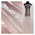 YX2469 Nude Transparent Payette Sequin Fabric Lace Sheer 3mm Sequin Fabric for Stage Model Performance Dance Dress