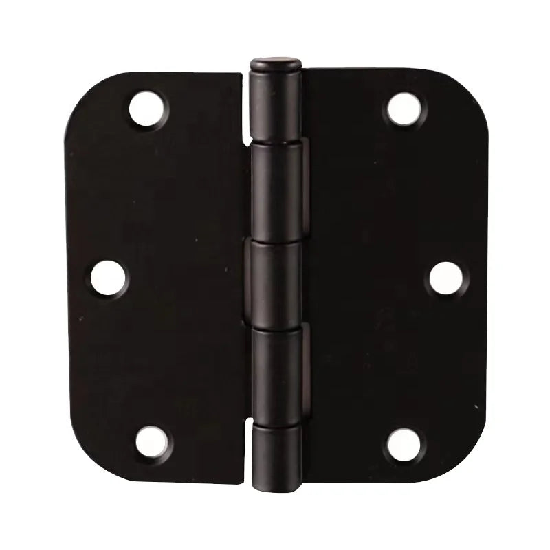 3x3 Iron Black Satin Silent Butt Open Hinge American Style Radius Door Hinge 4x4