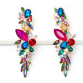 European and American Fashion Color Diamond Series Earrings Alloy Diamond Inlaid Geometric Long Earrings for Women Jewelry