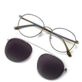 Drop Ship Solid Stainless Optical Frame Extra Polarized UV400 Sunglasses Lens Shape Myopia Magnetic Clip Eyeglasses Women 7007