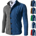 Mens Sweater Autumn Winter Knitted Men Patchwork Cardigan Sweater Long Sleeve Casual Coats Jacket Mens Clothing Streetwear